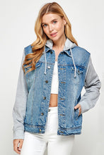 Load image into Gallery viewer, Start Again Hooded Jean Jacket
