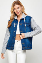 Load image into Gallery viewer, Start Again Hooded Jean Jacket