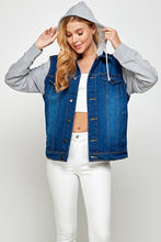 Load image into Gallery viewer, Start Again Hooded Jean Jacket