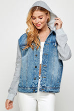 Load image into Gallery viewer, Start Again Hooded Jean Jacket