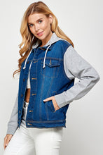Load image into Gallery viewer, Start Again Hooded Jean Jacket