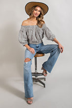Load image into Gallery viewer, ANIMAL PRINT SMOCKED OFF THE SHOULDER TOP
