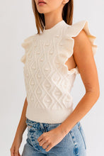Load image into Gallery viewer, Melly Ruffle Sleeve Cable Tank
