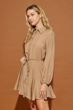 Load image into Gallery viewer, Twisted Belted Shirt Dress