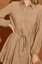 Load image into Gallery viewer, Twisted Belted Shirt Dress