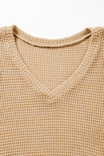 Load image into Gallery viewer, Waffle tulip petal sleeve waffle knit top shirt