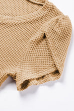 Load image into Gallery viewer, Waffle tulip petal sleeve waffle knit top shirt