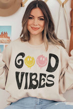 Load image into Gallery viewer, Good Vibes Sweatshirt-Plus Size
