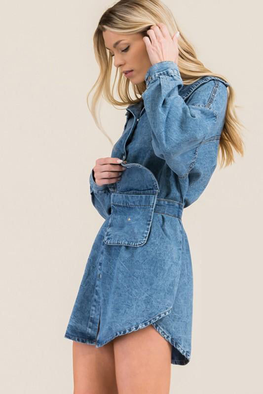 Never Seen It Denim Dress Small / RoyalBlue