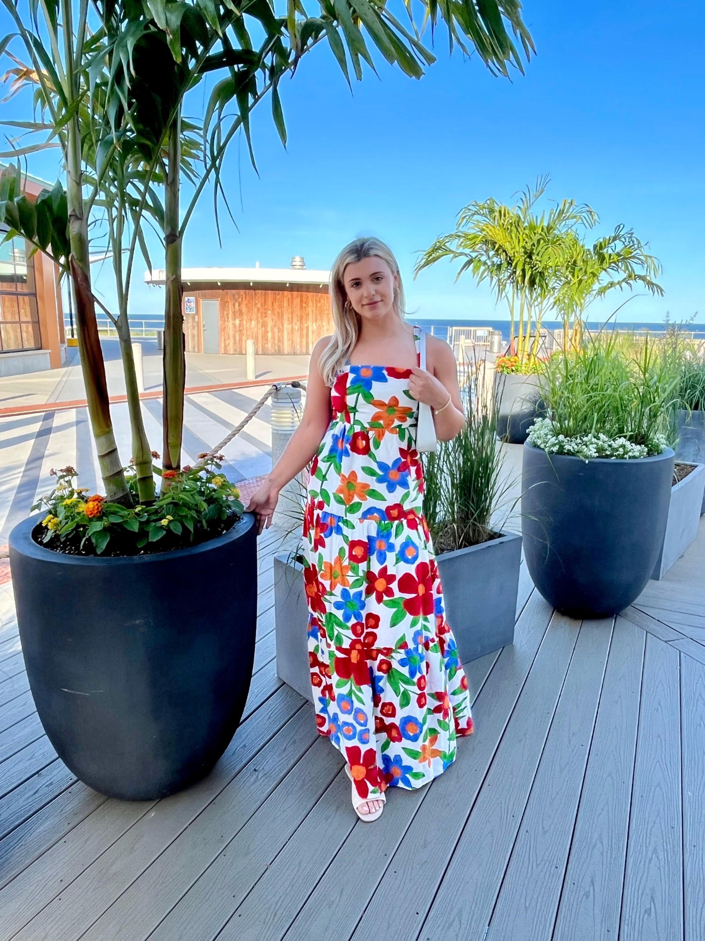 sawyer maxi dress Large / White/Multi Upper material_genuine patent leather New Designer Partywear Dress cut in our beautifully Wash:CLOUD WASH