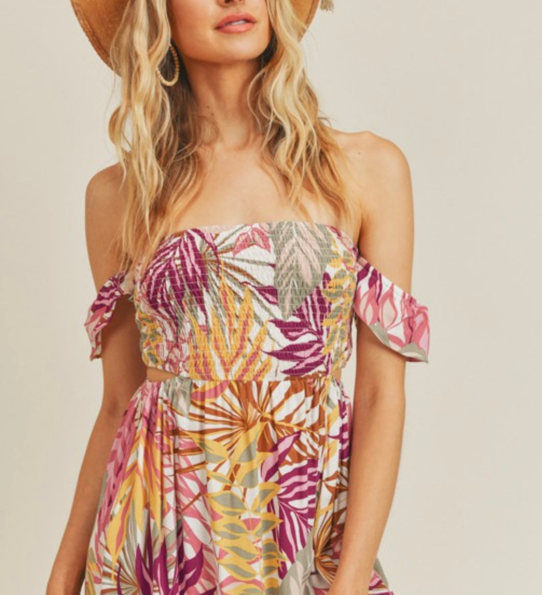 Tropical Palm Maxi Dress