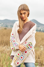 Load image into Gallery viewer, Crochet Floral Printed Long Sleeve Knit Cardigan
