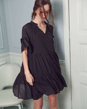 Load image into Gallery viewer, Ruffled neck tiered mini dress PLUS
