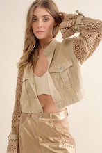 Load image into Gallery viewer, Twill Crop Crochet SLV Jacket
