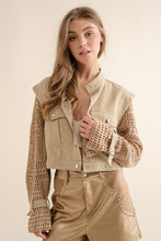 Load image into Gallery viewer, Twill Crop Crochet SLV Jacket
