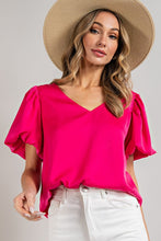 Load image into Gallery viewer, V-NECK PUFF SLEEVE BLOUSE TOP
