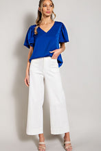 Load image into Gallery viewer, V-NECK PUFF SLEEVE BLOUSE TOP
