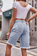 Load image into Gallery viewer, Denim ripped bermuda shorts
