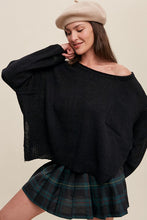 Load image into Gallery viewer, Light Weight Wide Neck Crop Pullover Knit Sweater
