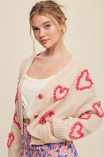 Load image into Gallery viewer, Lots of Love Knit Copped Heart Cardigan
