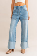 Load image into Gallery viewer, Allicent High-Waisted Wide Leg Cuffed Jeans
