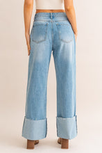 Load image into Gallery viewer, Allicent High-Waisted Wide Leg Cuffed Jeans
