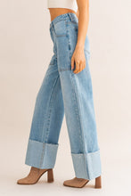 Load image into Gallery viewer, Allicent High-Waisted Wide Leg Cuffed Jeans
