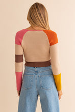 Load image into Gallery viewer, Long Sleeve Color Block Stripe Knit Top
