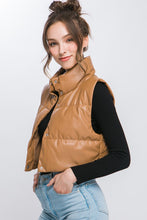 Load image into Gallery viewer, Went West Vegan Leather Puff Vest
