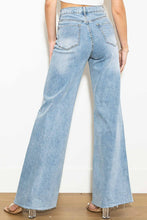 Load image into Gallery viewer, Criss Cross High Waisted Wide Leg Jeans
