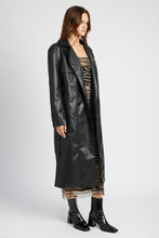 Load image into Gallery viewer, Roll With It Belted Vegan Leather Coat

