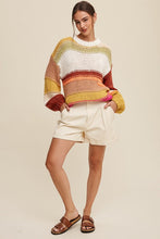 Load image into Gallery viewer, Open Mixed Knit Slouchy Hand Crochet Sweater

