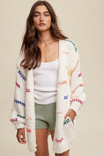 Load image into Gallery viewer, Hand Crochet Knit Stripe Design Open Cardigan
