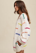 Load image into Gallery viewer, Hand Crochet Knit Stripe Design Open Cardigan
