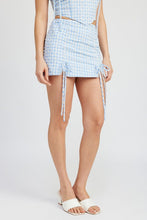 Load image into Gallery viewer, GINGHAM MINI SKIRT WITH DRAWSTRINGS
