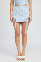 Load image into Gallery viewer, GINGHAM MINI SKIRT WITH DRAWSTRINGS
