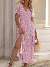 Load image into Gallery viewer, Floral v neck midi dress
