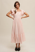 Load image into Gallery viewer, Square Neck Ruffled Short Sleeve Maxi Dress
