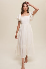 Load image into Gallery viewer, Square Neck Ruffled Short Sleeve Maxi Dress
