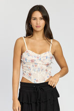 Load image into Gallery viewer, FLORAL MESH CORSET TOP
