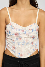 Load image into Gallery viewer, FLORAL MESH CORSET TOP
