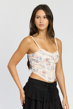 Load image into Gallery viewer, FLORAL MESH CORSET TOP
