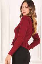 Load image into Gallery viewer, Peplum sweater top
