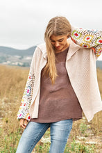 Load image into Gallery viewer, Crochet Floral Printed Long Sleeve Knit Cardigan
