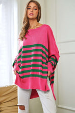 Load image into Gallery viewer, Multi Striped Elbow Patch Loose Fit Sweater Top
