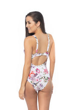 Load image into Gallery viewer, ONE PIECE FLORAL PRINT WITH MESH INSERT DETAILS.

