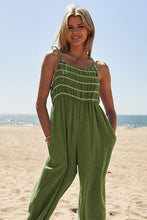 Load image into Gallery viewer, Washed Multi Smocked Detail Tie Straps Jumpsuit
