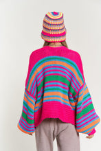 Load image into Gallery viewer, Chunky Knit Multi-Striped Open Sweater Cardigan
