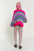 Load image into Gallery viewer, Chunky Knit Multi-Striped Open Sweater Cardigan
