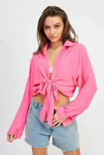 Load image into Gallery viewer, Skipper Tie Front Blouse
